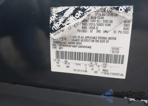 2015 Ford Explorer Limited из США, поврежденный, VIN 1FM5K8F88FGB90542